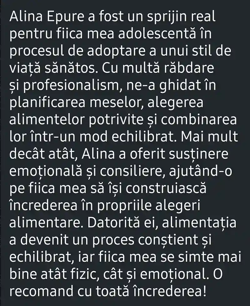 Testimonial Alina Epure