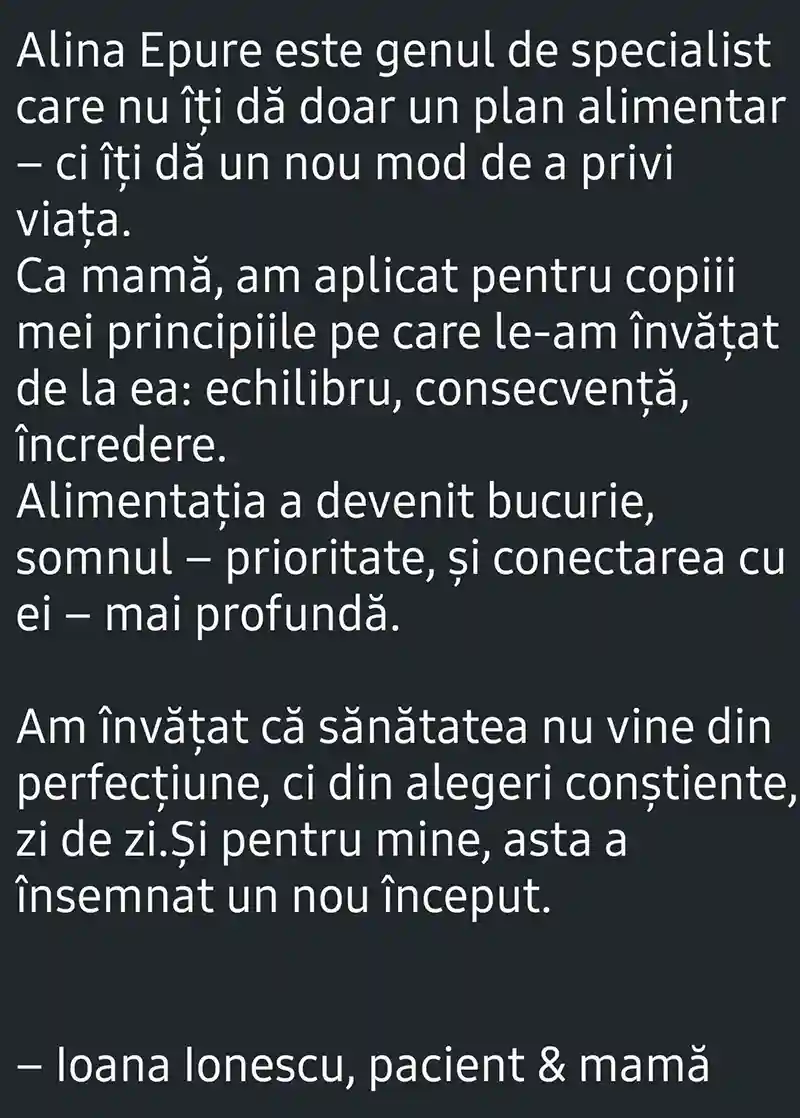 Testimonial Alina Epure