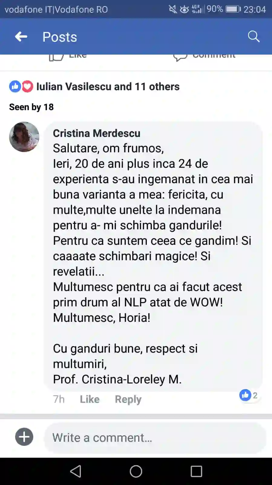 Testimonial NLP Practitioner 2025